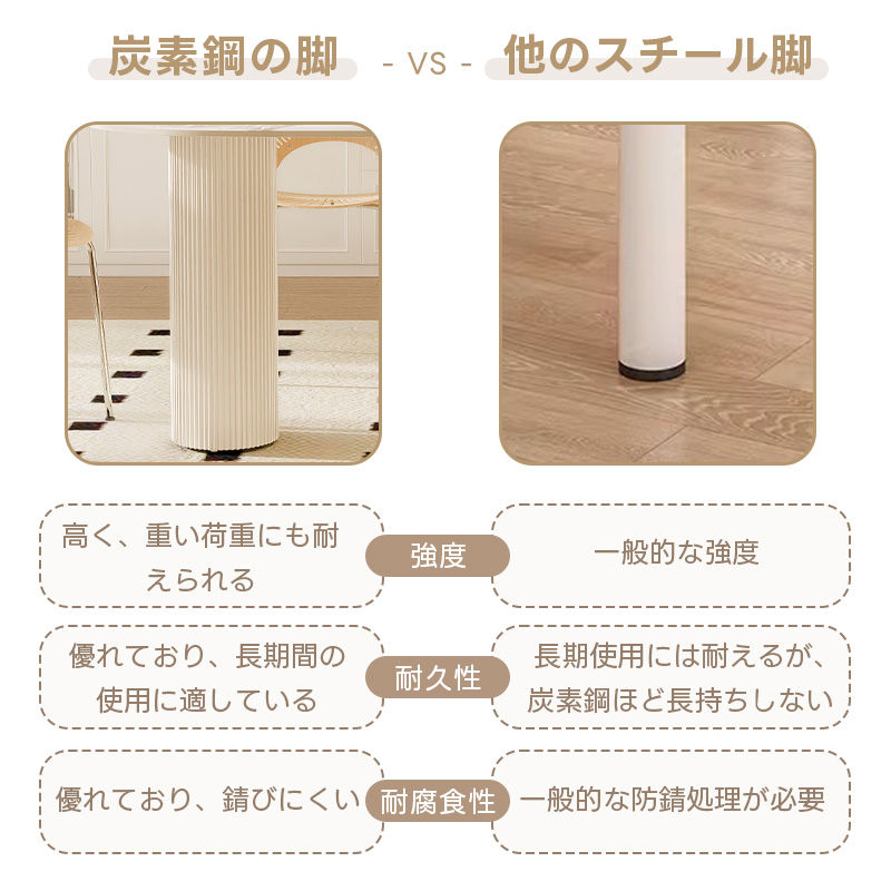 楕円形ダイニングテーブル クリーム系モダンデザイン 食事テーブル おしゃれ セラミックテーブル セラミック天板 小スペース向け 家庭用 ダイニング&ワーク兼用 stqi-table-002.cbs - 画像 (10)