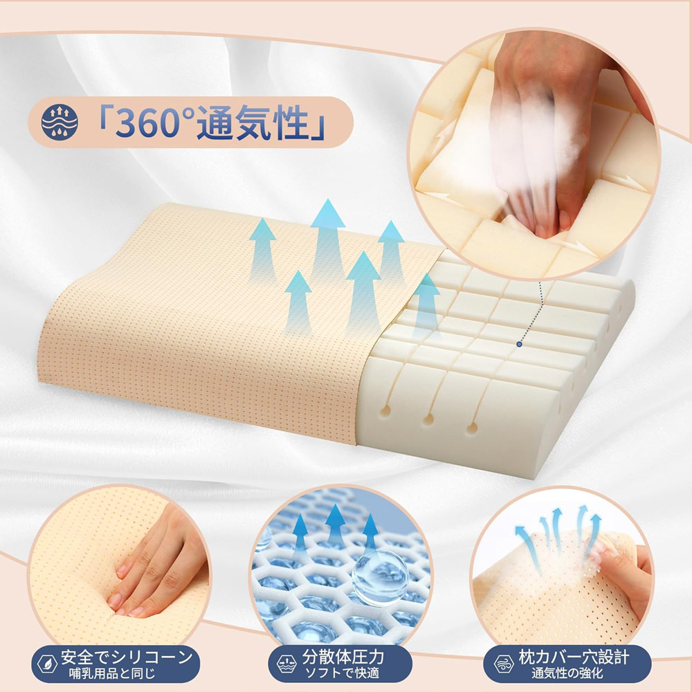 枕 まくら 低い枕 女性と子供に最適 低反発 首が痛くならない 首肩フィット 肩がラク 横向き寝 低め 高め 2種類の高さ選択 丸洗いOK 通気性 BODBV6CB2H - 画像 (6)