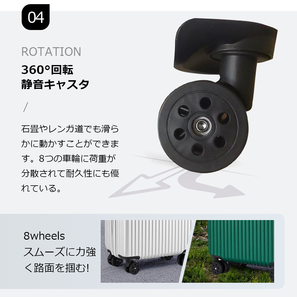 スーツケース キャリーケース 機内 軽量 拡張 超軽量 旅行 出張 ダイヤル式 フレームタイプ ダイヤルロック ダブルキャスター シンプル ビジネス バッグ B-07 - 画像 (8)